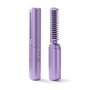 Mini Cordless Hair Straightener Brush – Ceramic Comb, USB Rechargeable, All Hair Types